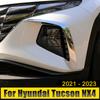 Для Hyundai Tucson NX4 2022 2023 ABS углеродное волокно автомобиля передняя противотуманная фара бровей ветер нож крышка отделка наклейки