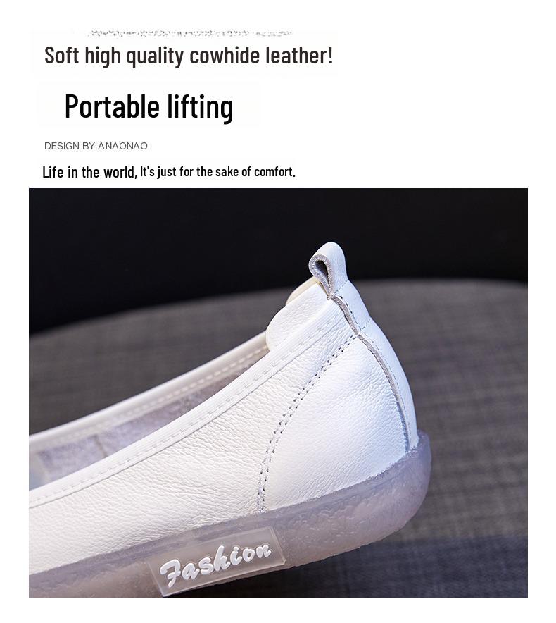 Hong Kong Genuine Leather Flat Summer Shoes for Women - 2025 New Mori Girl Style with Cowhide Sole