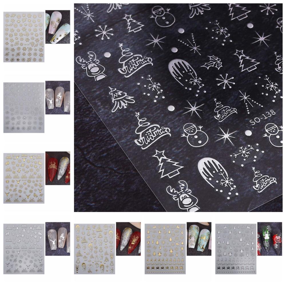 Manicure Ornaments Christmas Bronzing Nail Stickers Christmas Bronzing Nail Decals  Girls