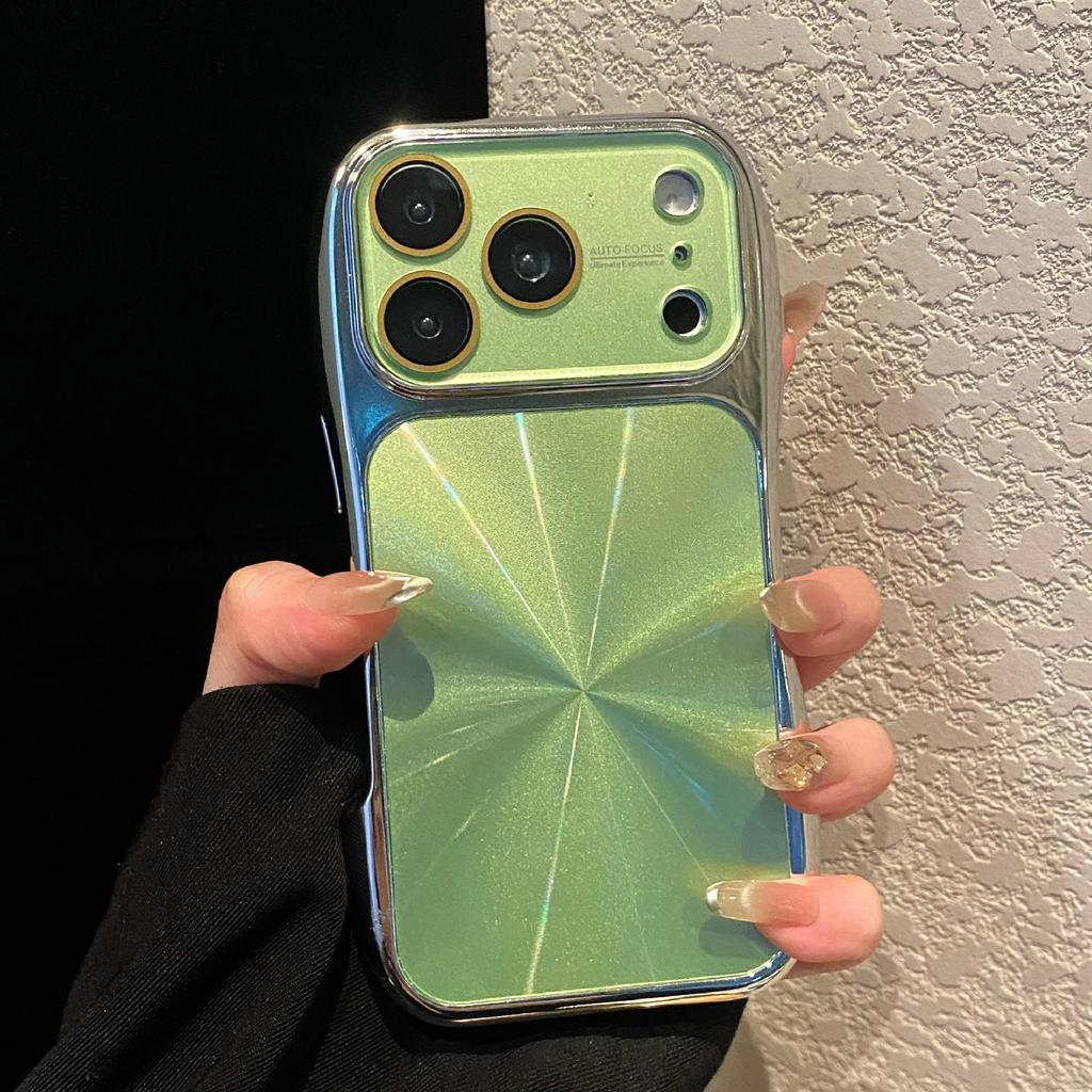 Электроplated чехол с узором «Аврора CD» для Apple 17 Pro, 16 Pro Max, 15 Pro, 13/12 Тонкая талия