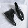 Classic Pointed Leather Boots for Men Lace Up Oxfords Low-heel Dress Boots for Men High Top Formal Shoe Men Ankle Boots