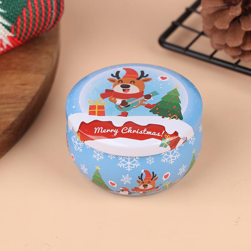 1Pcs Christmas Gift Box Metal Tin Candy Cookie Packaging Box Containers Kids New Year Gift Decor Xmas Party Supplies Navidad