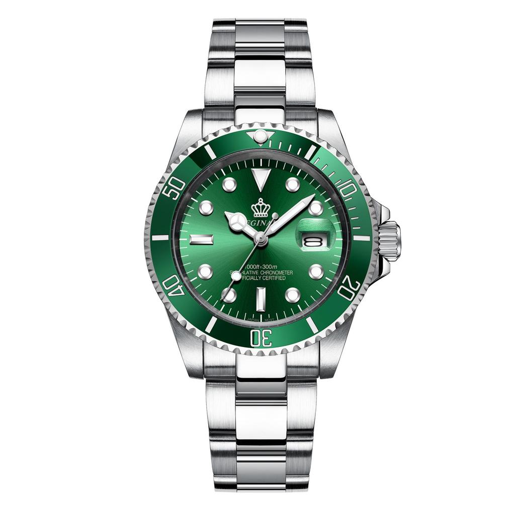 Мужские зеленые часы Submariner Date из нержавеющей стали – Высококлассный минимализм, Водонепроницаемые, Вращающийся безель, Спортивный дизайн для студентов