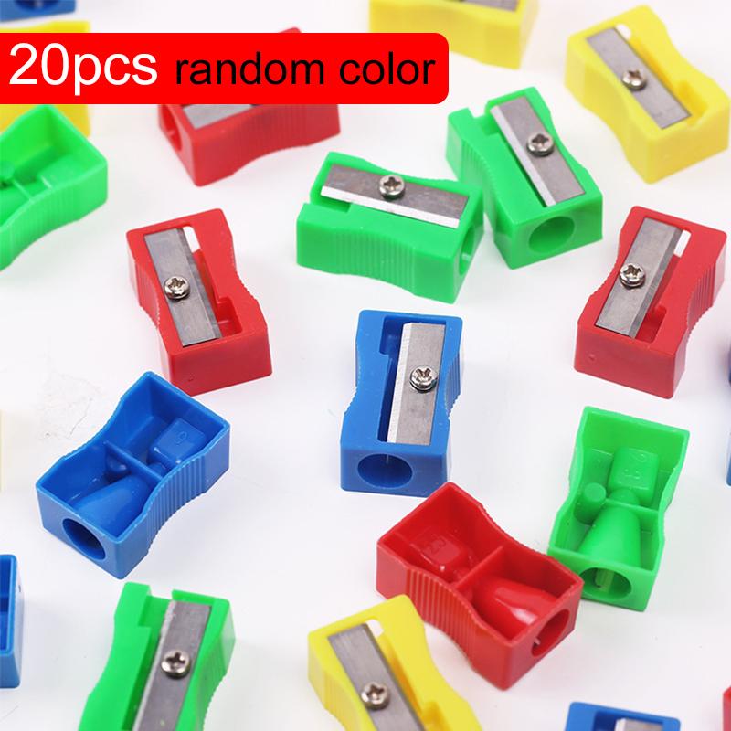 5/10/20 шт. Мини-точилка для карандашей Цветная Одинарное отверстие Прямоугольная Пластиковая для Учеников Начальной Школы Ручная Точилка TMZ