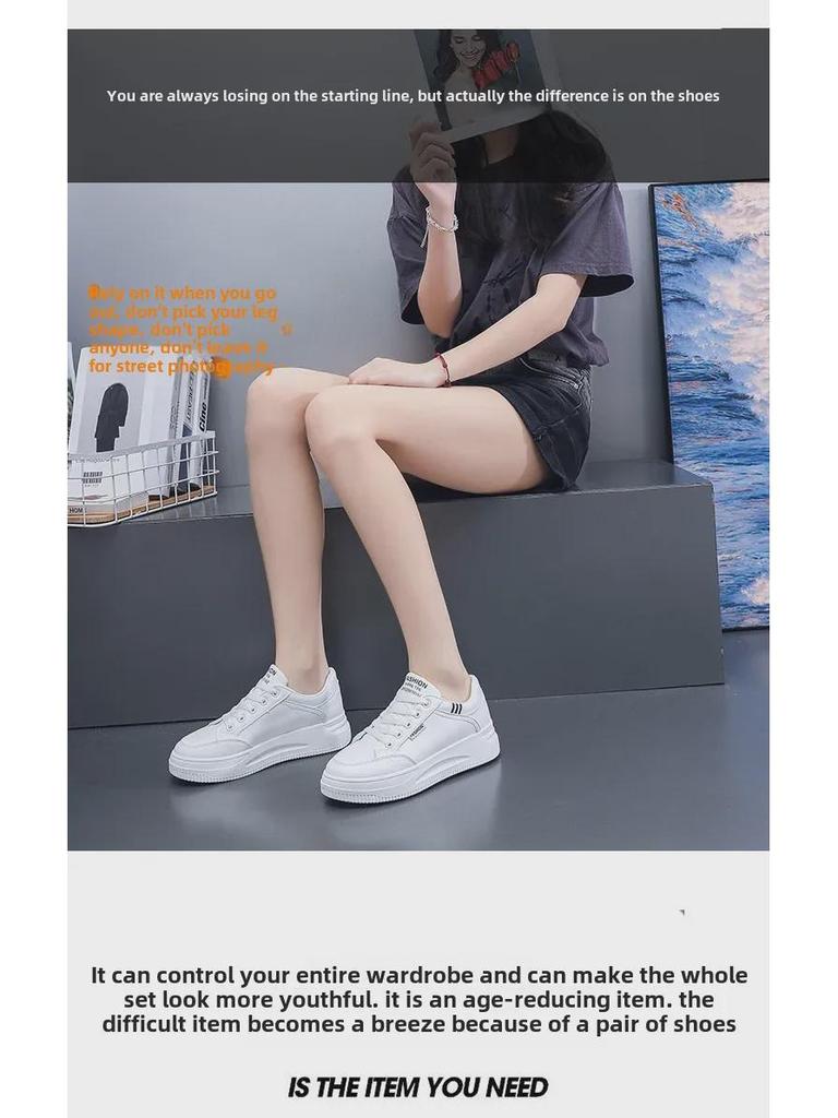 2025 Spring White Women's Lightweight Breathable Sneakers - All-match Casual Running Shoes QR06