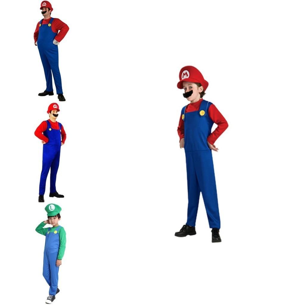 Костюм Супер Марио Брос Луиджи для детей и взрослых, дышащее косплей-платье во весь рост с изысканным исполнением