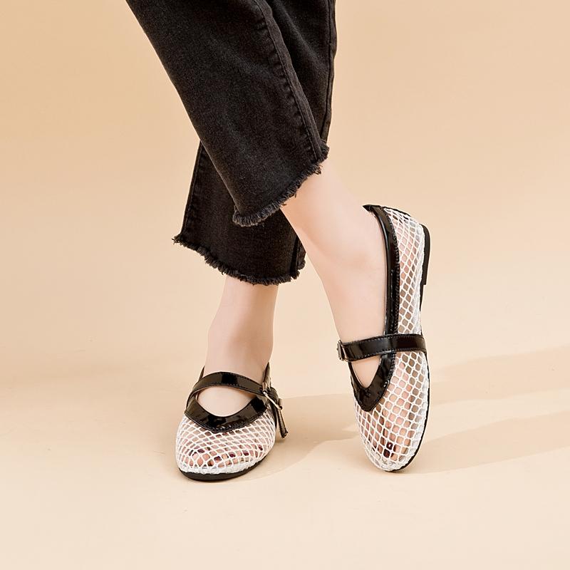 Женские сандалии в сетку, женские сандалии на плоской подошве, размер в сетку, весенне-летняя женская обувь