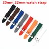 20mm 22mm Universal Diving Sport Silicone Rubber Strap Bracelet