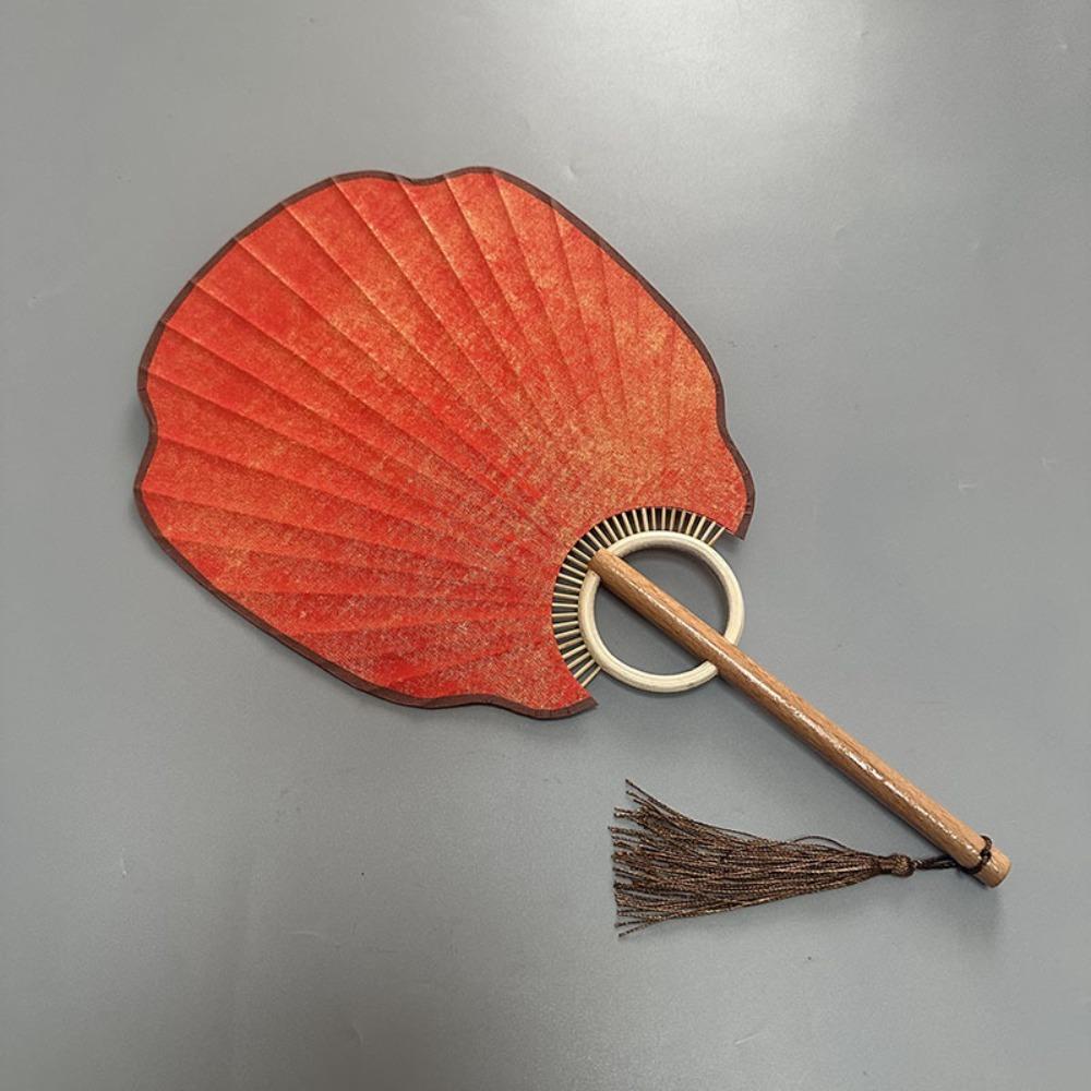 Vintage DIY Xuan Paper Fan Classical Round Fan Portable Hand Painted Fan  Painting