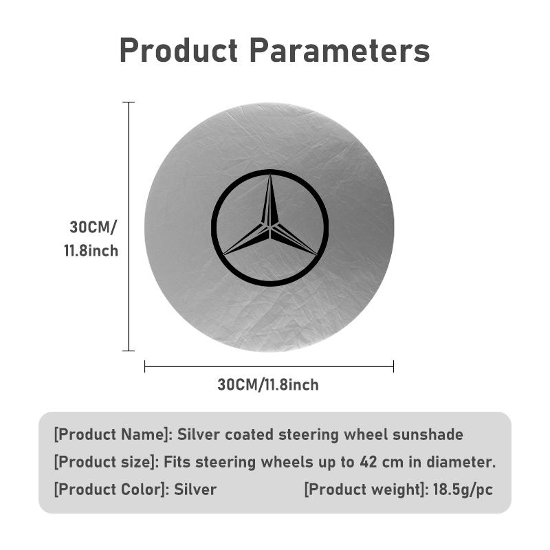 For Benz Car Steering Wheel Anti-Heat Sun Shade Cover Sunscreen Insulation Protect Shield AMG VIANO GLB GLC GLE GLK W108 W124 o8