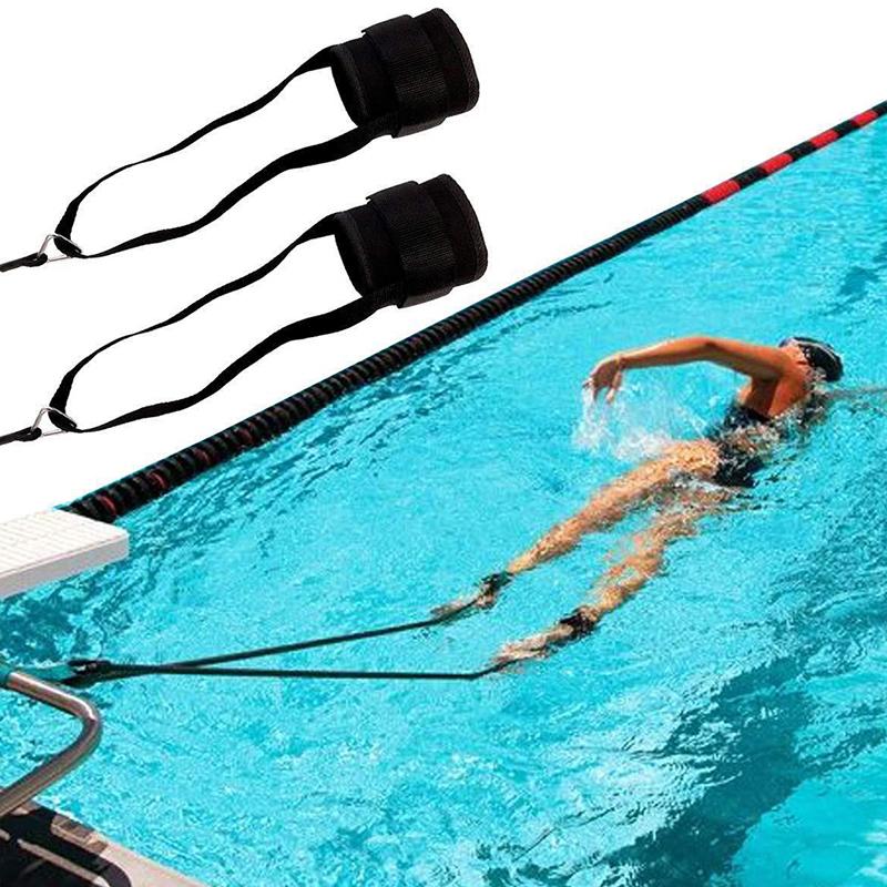Ремешок на лодыжку для плавания Стационарный пловец Плавательный круг Тренировочный поводок Регулируемая плавательная резинка Эластичный трос для упражнений Пояс