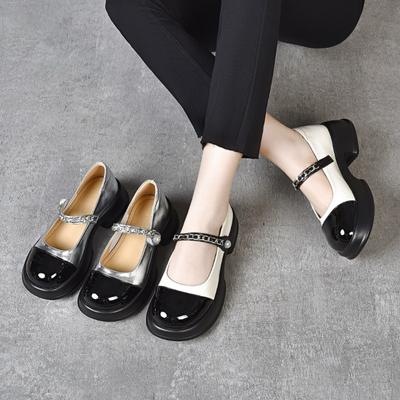Туфли на толстой подошве Туфли Мэри Джейн Одинарные Лоферы