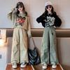 2025 Girls' Trendy Autumn Cargo Pants Two-Piece Set