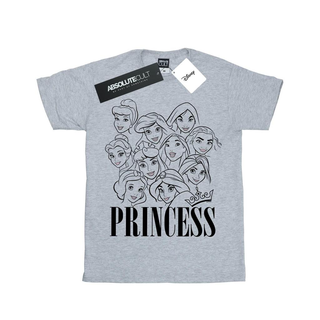 Disney Womens/Ladies Princess Multi Faces Cotton Boyfriend T-Shirt
