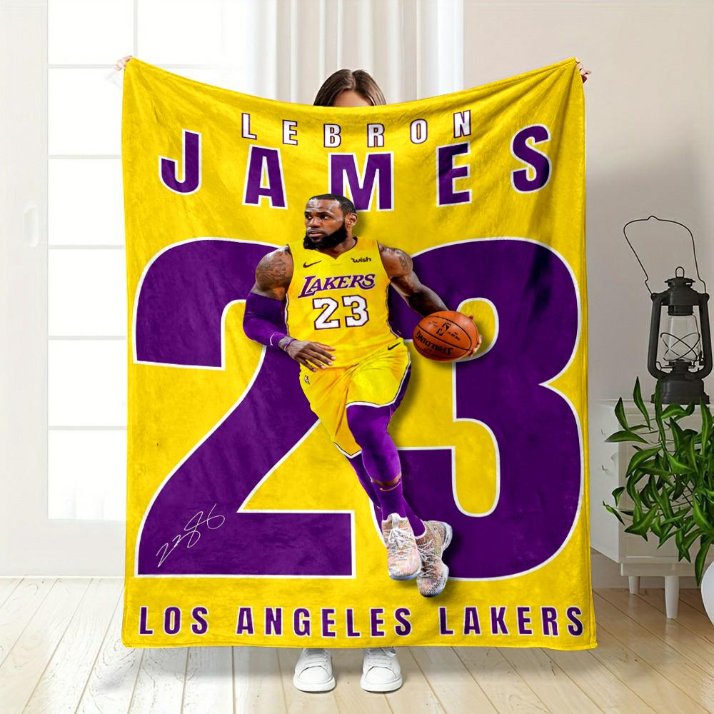 "Basketball Icon Design Yellow Carpet Flannel blanket for bedroom, living room, sofa, and nap sofas"