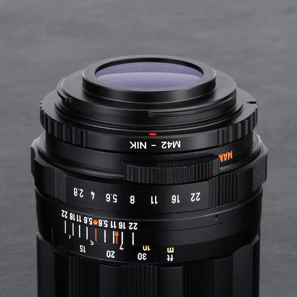 Адаптер крепления Concept M42 Совместимый с байонетом Nikon F Объектив с креплением M42 Адаптер объектива для камеры с байонетом Nikon F Адаптер для преобразования крепления со стеклом K&F -