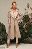 Lambskin Women Leather Trench Coat Halloween Beige Stylish Party Designer Decent