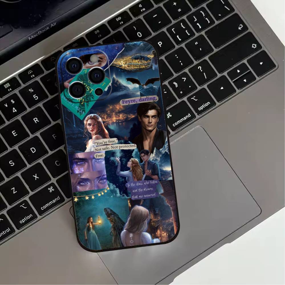 A Court-of-Mist-and Fury Phone Case For iPhone 17,16,15,14,13,12,11 Plus,Pro Max,XS,Soft Silicone Black Cover