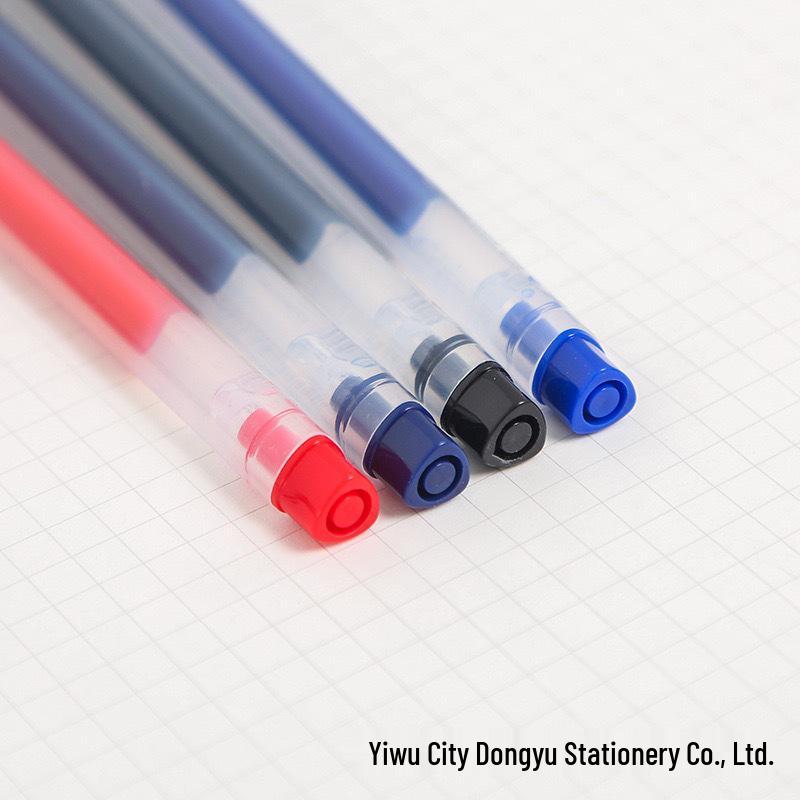Dong Mi 1011 Large Capacity Needle Tip Signature Pen with Cap - Red, Blue, Black Ink, 0.5mm