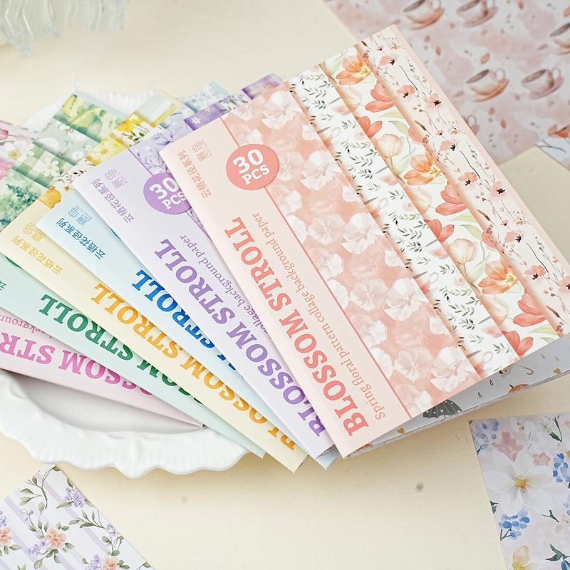 JIANWU Cloud-soaked Flower Path Series Vintage Plant Floral Landscape Collage Material Paper Creative  Junk Journal Stationery