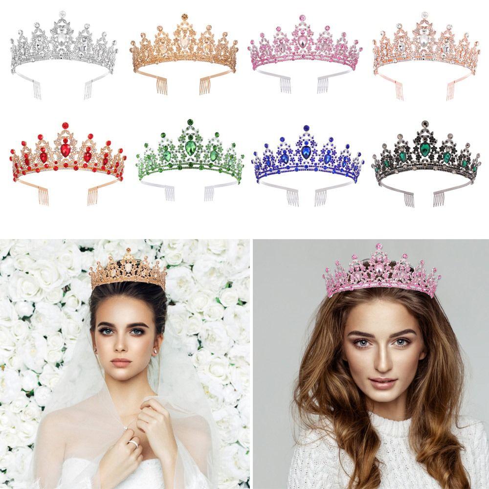 Корона-тиара Роскошная винтажная свадебная корона в стиле барокко Прическа Корона Тиара Кристалл Горный хрусталь Корона