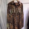 Extra Large Leopard Print Diamond Wing Jacket - Mid-Length, Loose Fit for Plus Size Women (200-300 Lbs)
