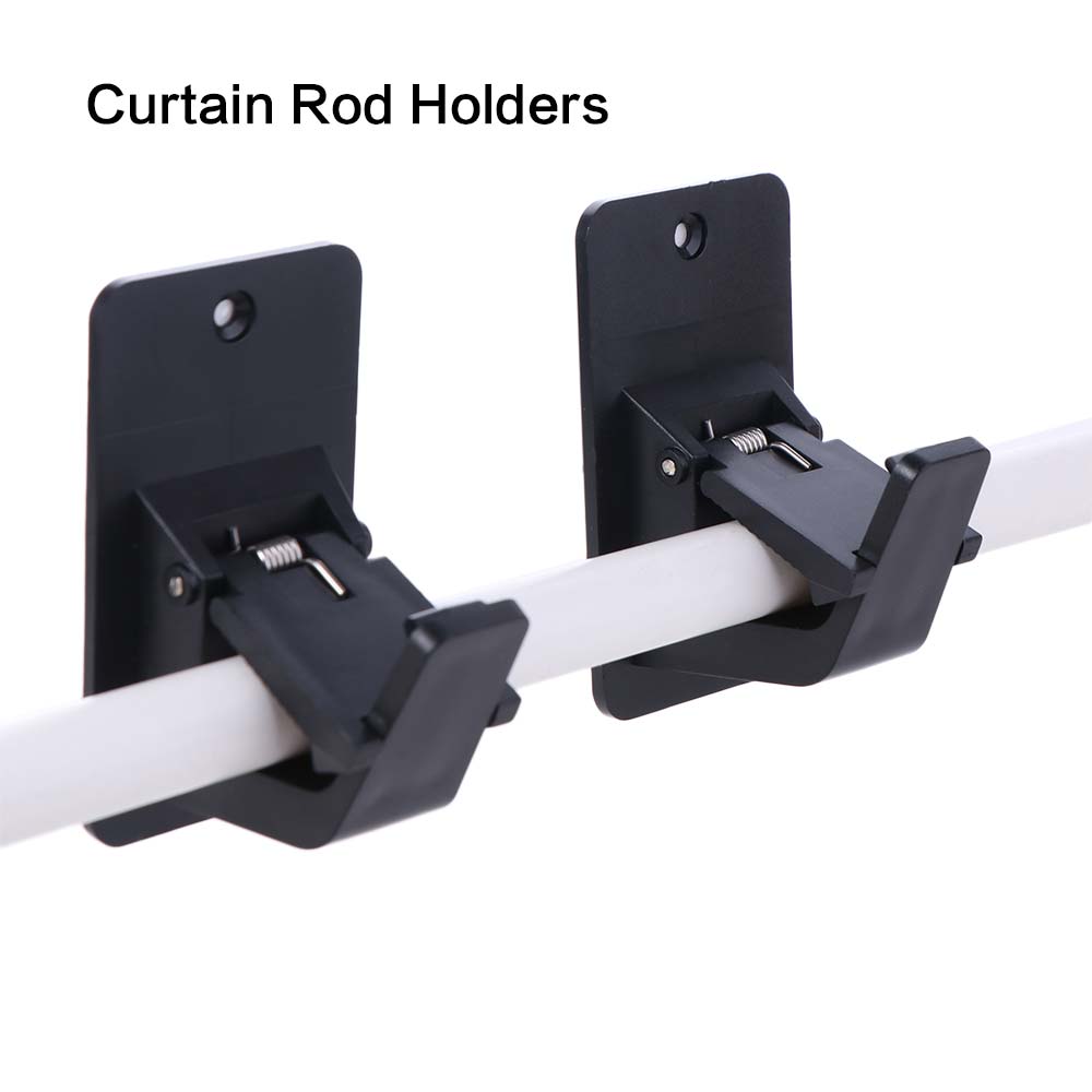 2Pcs Heavy-duty Curtain Hanging Hooks Adjustable Curtain Rod Support Curtain Rod Holders Bedroom