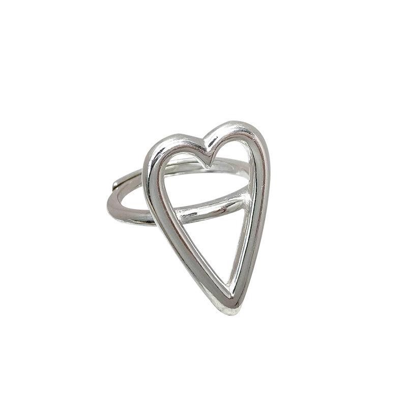 VENTFILLE 925 Sterling Silve Love Heart Hollowed Out Ring for Women Girl Party Gift Sweet Three Layer Cool Jewelry Dropshipping