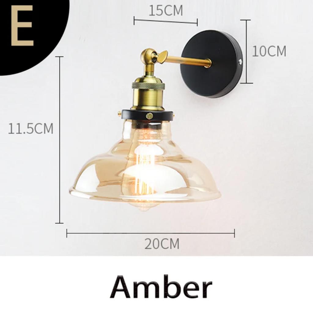 New Stylish Retro Vintage Industrial Loft Wall Sconce with Clear Glass Shade and Metal Triangle Oval Design - Vintage Industrial