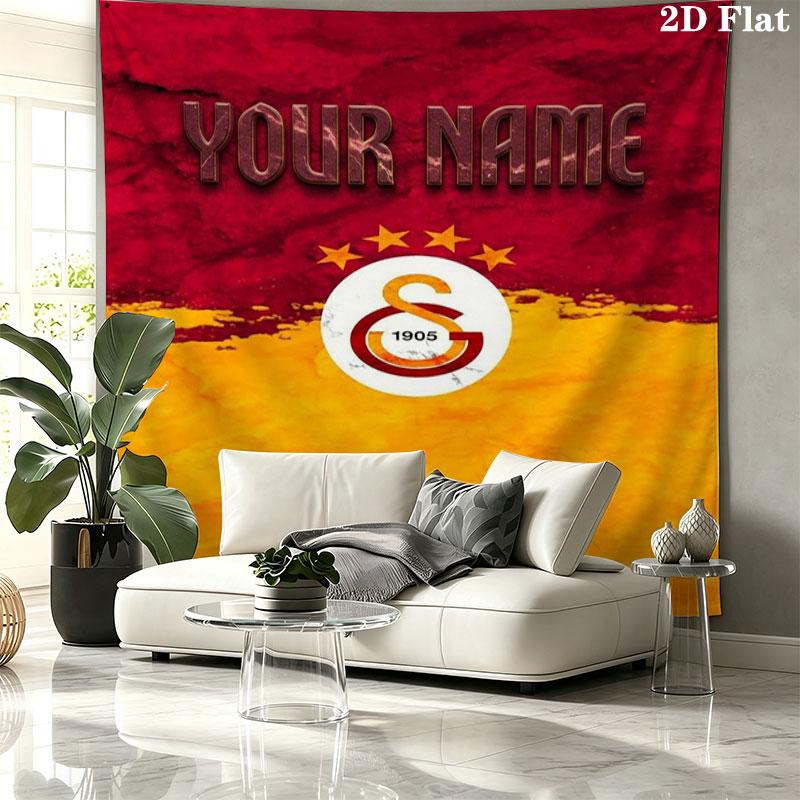 Galatasaray S Custom Name Wall Tapestry Aesthetic Wall Hanging Printed Fabric Blanket Decorative Tapestries for Bedroom Living Room Home Decor