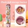 Прозрачный многослойный ящик для хранения Загруженный Положите Куклы Цилиндр для хранения Плюшевые игрушки с крышкой Ведро для марионеток Цилиндр для хранения