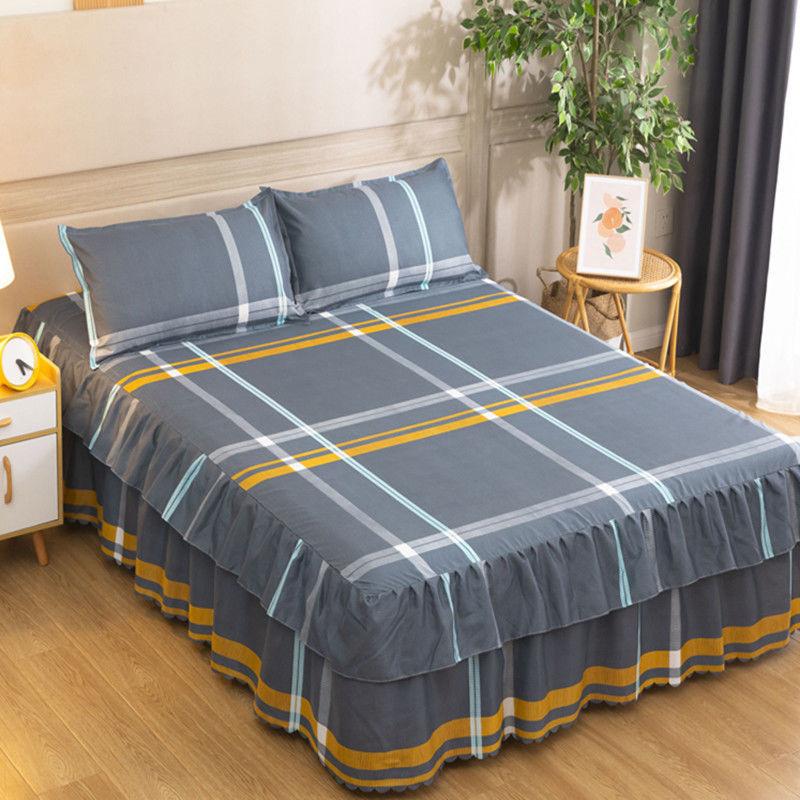 Bedroom Household Single-piece Sanding Bed Skirt Solid Color Skin-friendly Bedspread Bed Cover Bedroom Student Dormitory Sheets