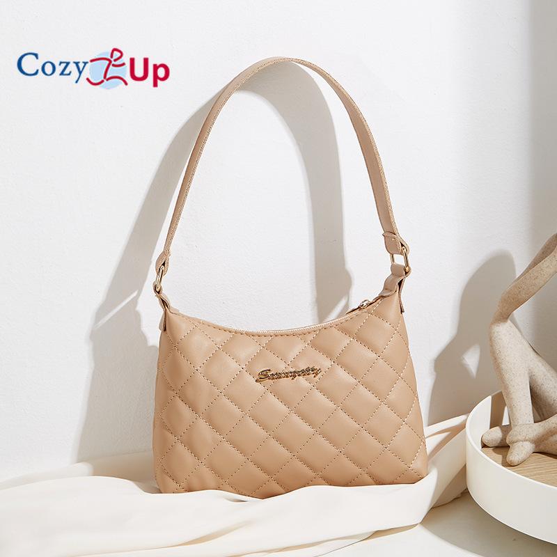 Cozy Up Fashionable Underarm Bag, Single Shoulder Diamond Pattern Texture Women's Bag