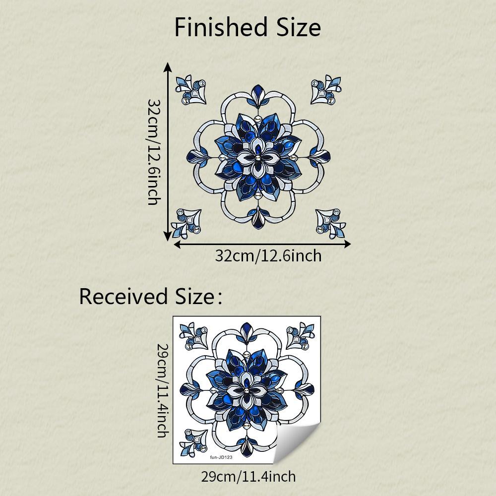 Балкон с ретро-узором Балконное стеклянное окно Украшение и декор дома Цветные электростатические наклейки на окна