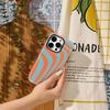 Orange Teal Waves Phone Case for IPhone 17AIR 16E 16 15 14 13 12 11 17 Pro Max Plus Double-layer Back Cover