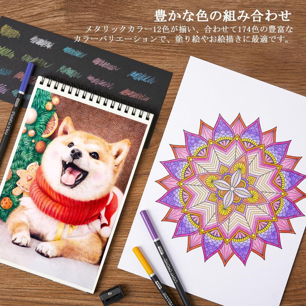 Shuttle Art Colored 174 Color Colored Adult Coloring Metallic Pencil Illustration Удобные для празднования Подарочные карандаши, набор, Карандаши на масляной основе,