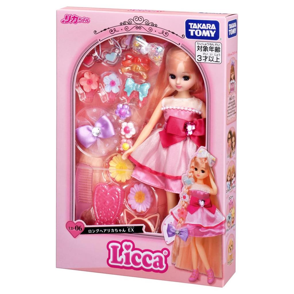 Takara Tomy Doll Long Hair EX Pretend Play Toy for Ages 3 and Up Licca-chan LD-06 Licca-chan Dress-Up