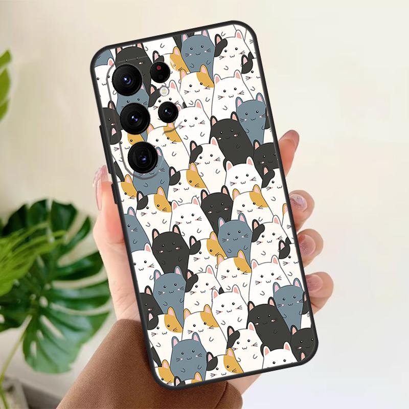 Cute Funny Cats Paws Pattern Soft Case For Samsung Galaxy S21 S22 S23 S24 S25 Ultra S9 S10 Plus S20 FE S24 FE Phone Cover