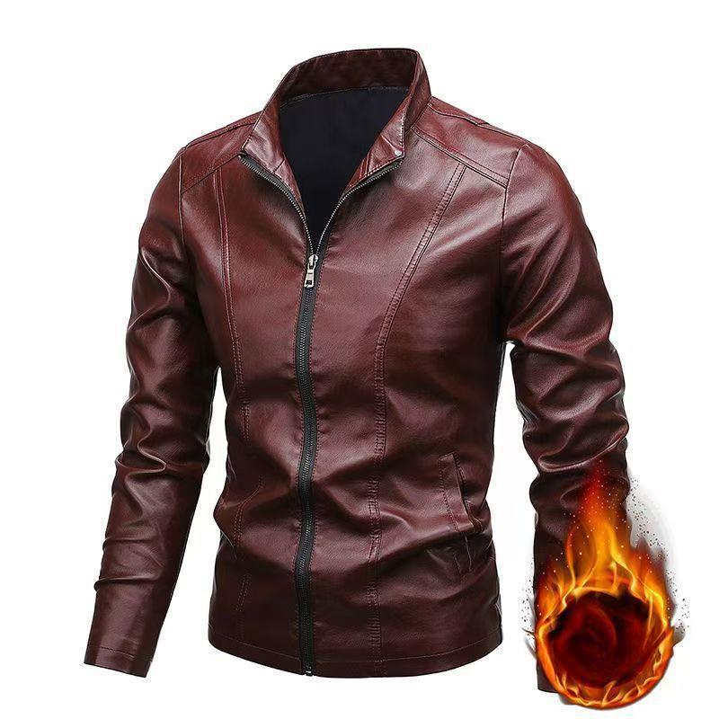 Осенне-зимняя новая мужская кожаная куртка в корейском стиле. Тонкая, модная, красивая и универсальная кожаная куртка.
