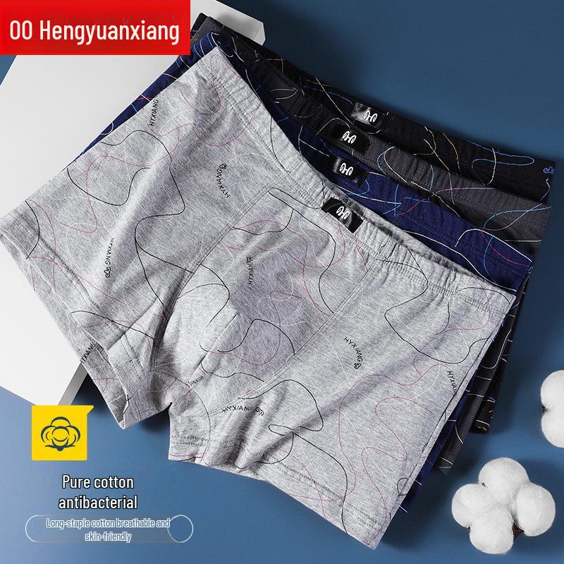 Мужские летние хлопковые трусы-боксеры, тонкие и дышащие, базовый стиль для мальчиков, прохладные, набор из 4 штук в коробке.