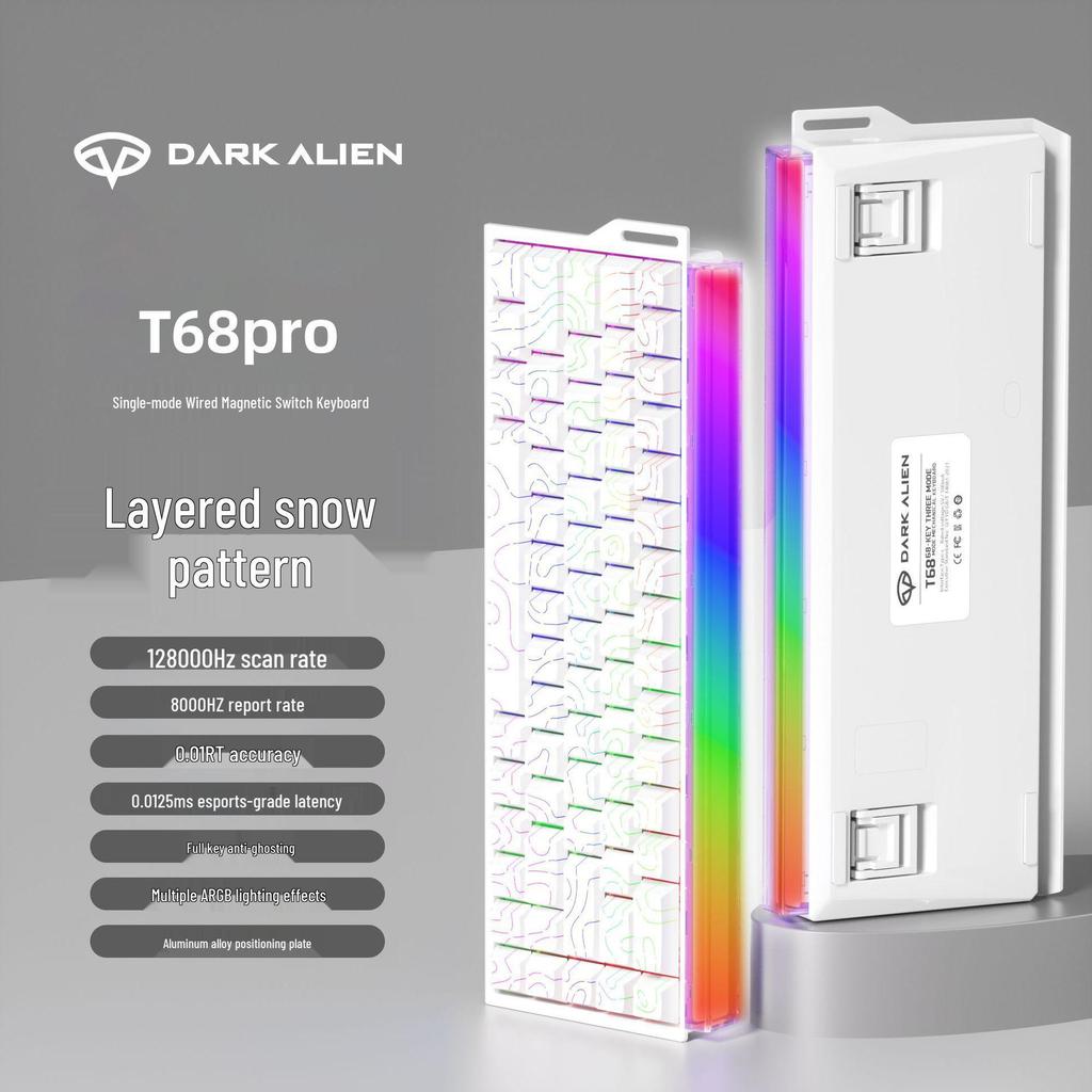 Магнитная механическая игровая клавиатура T68PRO с RGB, регулируемым срабатыванием, низкой задержкой, боковой гравировкой.
