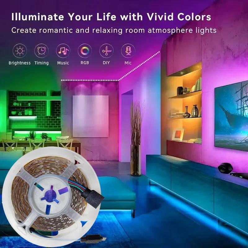 USB Bluetooth светодиодная лента RGB 5050 1м-30м Инфракрасное управление Lus Светящаяся декорация для гостиной Ленточный светильник