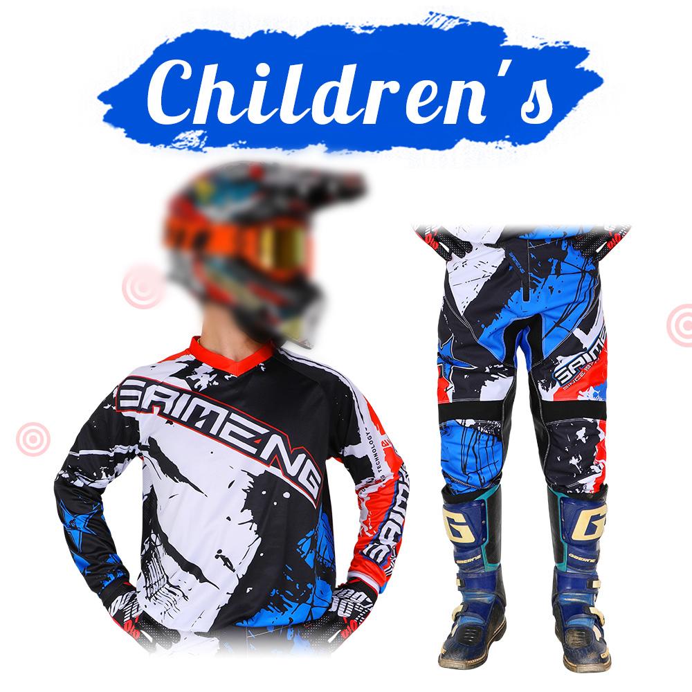 Motocross Gear Set for Kids 20 22 24 26 28 Racing Suit MX MOTO Jersey & Pant Kits Youth Children Boy Girl Motorcycle BMX Off-road Bicycle Combo