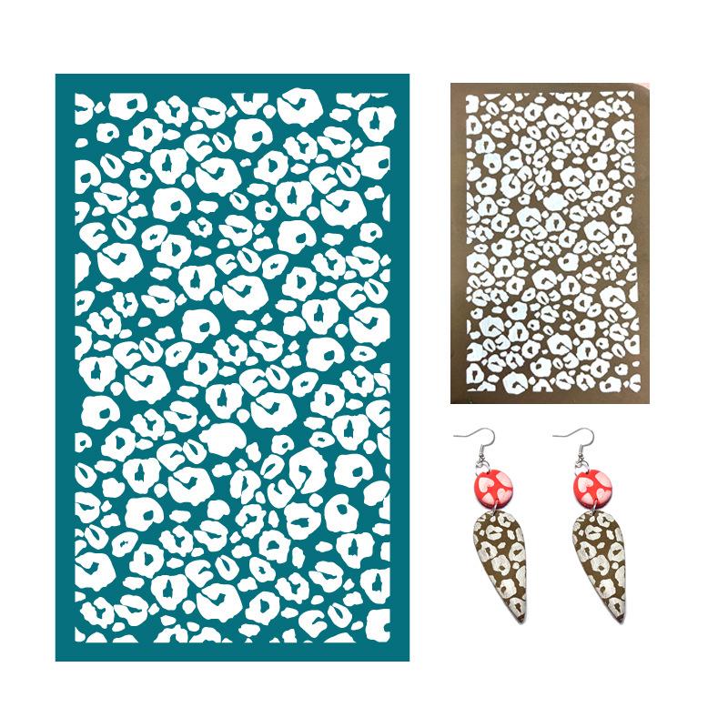 23 стиля самоклеящихся трафаретов для шелкографии для полимерной глины, листья пальмы, многоразовые сетчатые трафареты для трансферной печати, для изготовления серег и ювелирных изделий