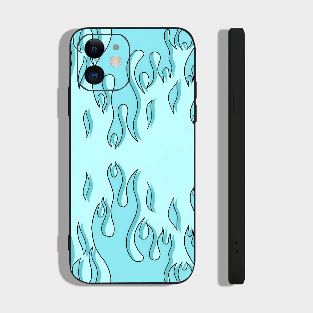 Огонь Для iPhone 13,17,11,12,16,14,15,Plus,Pro Max Мягкий Силиконовый Черный Чехол для Телефона