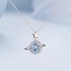 Цвет D, 1 карат, синий муассанит, стерлинговое серебро 925 пробы, кулон для женщин, модное милое ожерелье с планетарной орбитой, оригинальные ювелирные изделия, подарки