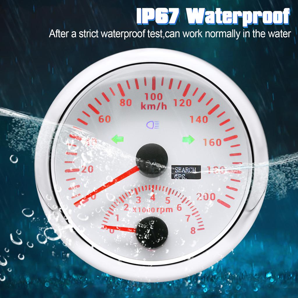 Новый 85 мм цифровой автомобильный грузовик лодка GPS спидометр 0-200 км/ч 0-120 км/ч тахометр 8000 об/мин для автомобиля лодка ATV