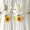 Metal Butterfly Sunflower Curtain Straps Hollow Butterfly Fabric Sunflower Curtain Tiebacks Adjustable Knitted Flower