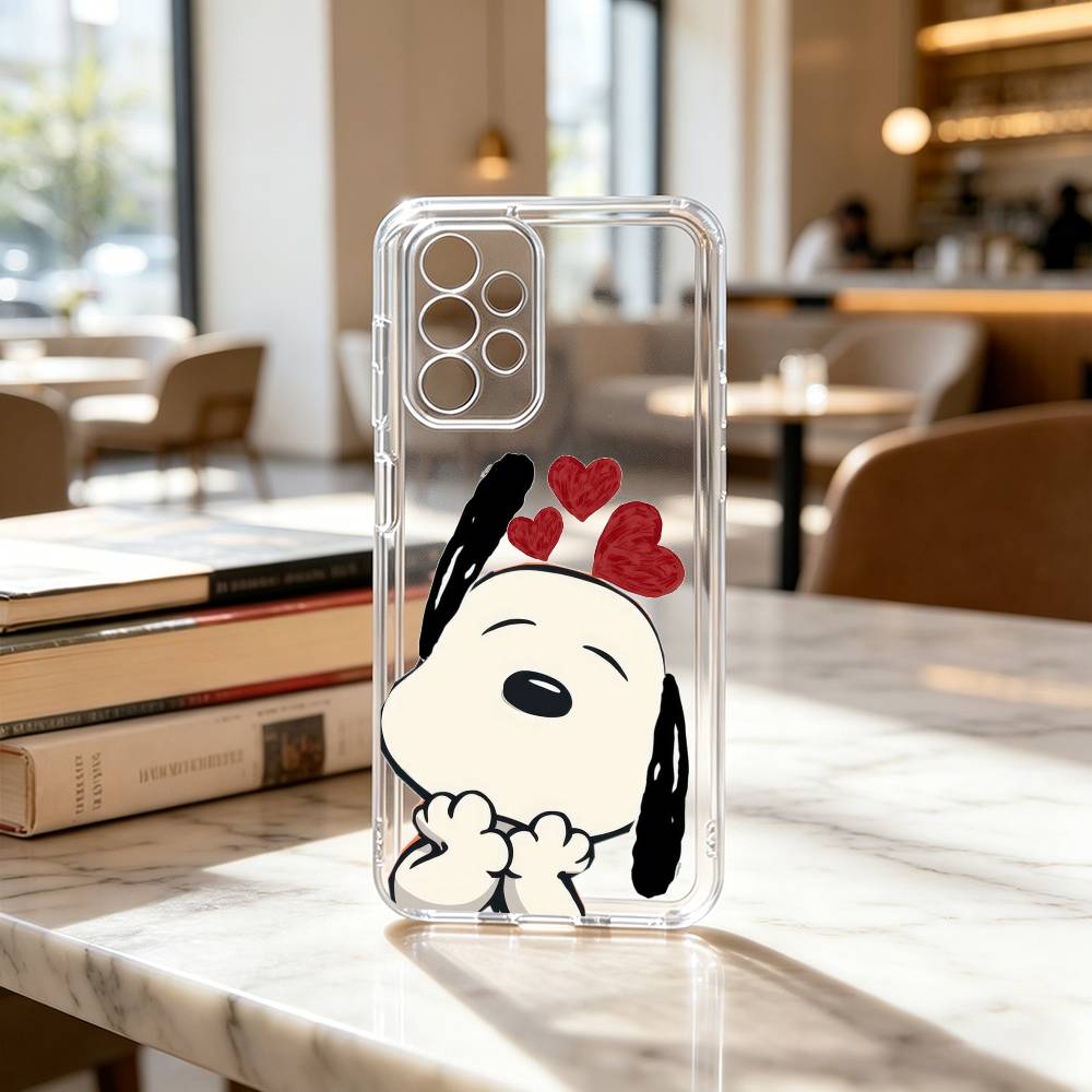 Cartoon T-S-noopy-PC Phone Case For Samsung S25,S24,S21,S22,S23,S30,Ultra,S20,Plus,Fe Transparent Cover