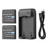 NP-40 Battery Charger with LED Indicator Light + 2pcs NP-40 Batteries 3.7V 800mAh with USB Charging